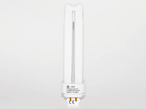 GE GE12866 F18DBX/SPX30/4PL (4-Pin) 18 Watt, 4-Pin Warm White Double Twin Tube CFL Bulb