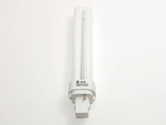 GE GE35252 F26DBXT4/SPX41 (DISC USE 97609) 26 Watt, 2-Pin Cool White Double Twin Tube CFL Bulb