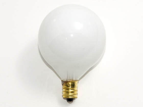 Bulbrite B391040 40G16WH2 40W 120V G16 White Globe Bulb, E12 Base