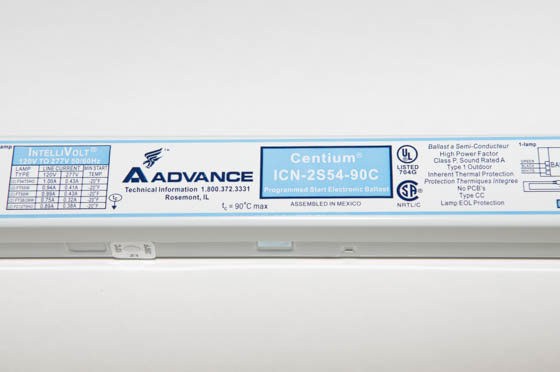 Advance Transformer ICN2S5490C35M ICN2S5490C35M (DISC - See ICN2S5490CT35I) Philips Advance 120-277 Volt HIGH TEMP (90C) RATED Two Lamp F54T5 Electronic High Output Ballast.