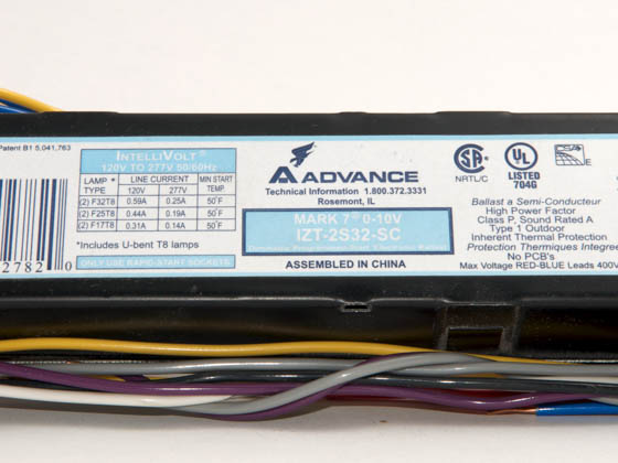 Advance Transformer IZT2S32SC35M IZT-2S32-SC-35M Philips Advance 120-277 Volt Two Lamp F32T8 Electronic Dimming Ballast for 0-10V Controls