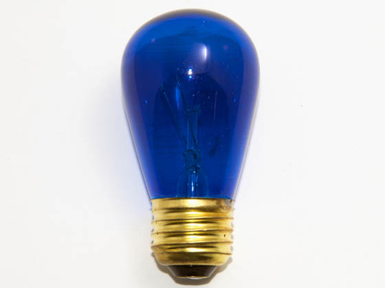 Bulbrite B701311 11S14/TB (Trans. Blue) 11W 130V S14 Transparent Blue Sign or Indicator Bulb, E26 Base