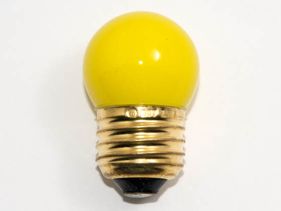Bulbrite B702607 7.5S11Y (Yellow) 7.5W 130V S11 Yellow Sign E26 Base