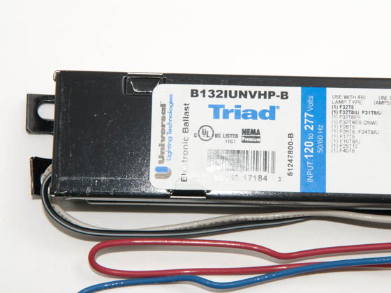 Universal Douglas B132IUNVHP-B000I B132IUNVHP-B000I (Replaced by B132IUNVHP-N000I) Universal 120-277 Volt One Lamp Standard F32T8 Electronic IS Ballast, Standard Ballast Factor Model