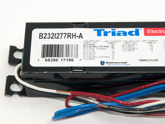 Universal Douglas B232I277RH-A000I Universal 277 Volt Two Lamp F32T8 Electronic Ballast, Standard Model