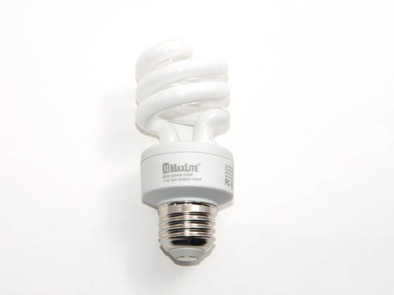 MaxLite M01011 SKS11EAWW/SP 11W Warm White Spiral CFL Bulb, E26 Base
