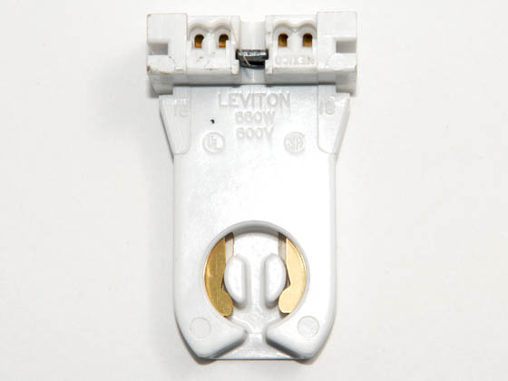 Leviton L13357-UN Medium Bi-pin Socket (w/ Nut) Tall Medium Bipin Fluorescent Unshunted Socket