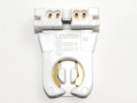 Leviton L13053-UN Medium Bi-pin Socket (w/ Nut) Short Medium Bi-Pin Fluorescent Socket with Captive Nut for 18-Gage Panel