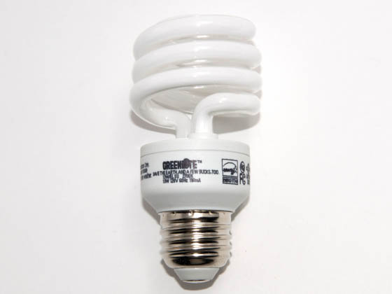 Greenlite Corp. 355065 13W/ELS-M/A 27K (Mini) 60 Watt Incandescent Equivalent, 13 Watt, 120 Volt Warm White Spiral CFL Bulb