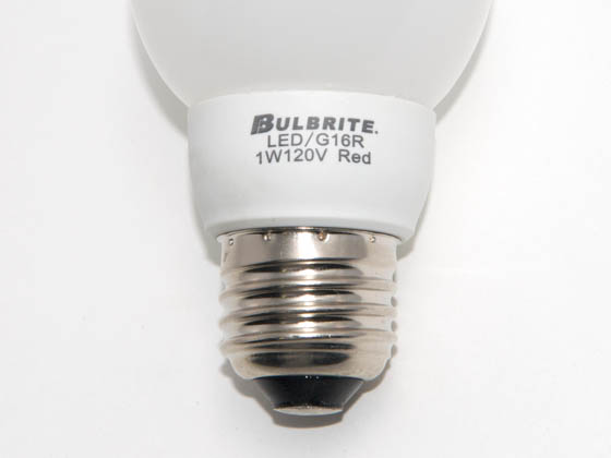 Bulbrite B770163 LED/G16R (Red) 1 Watt, 120 Volt Red G16 LED Bulb