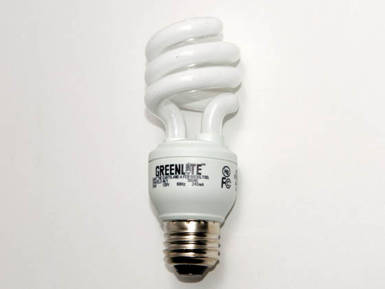 Greenlite Corp. G355195 13W/ELS-M/50K (Mini) 60 Watt Incandescent Equivalent, 13 Watt, 120 Volt Bright White Spiral CFL Bulb