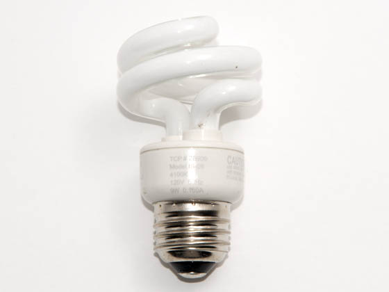 TCP TEC28909-41 28909-41 (4100K) 40 Watt Incandescent Equivalent, 9 Watt, 120 Volt Cool White Spiral CFL Bulb