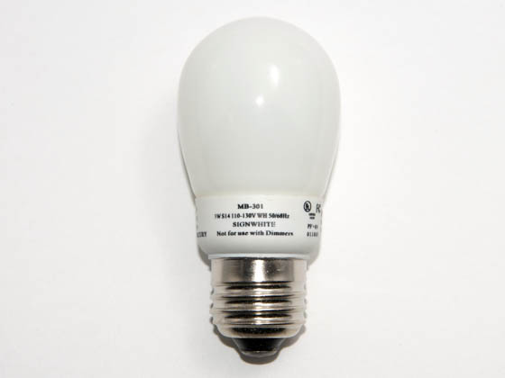 Litetronics MB-301 3W/S14/WH/SW 20 Watt Incandescent Equivalent, 3 Watt, White S14 FLASHABLE Cold Cathode Lamp
