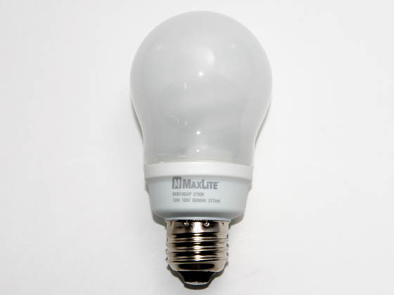 MaxLite M31531 SKB13EAPWW 60 Watt Incandescent Equivalent, 13 Watt, A Style Warm White Long Life Compact Fluorescent Medium Base Bulb