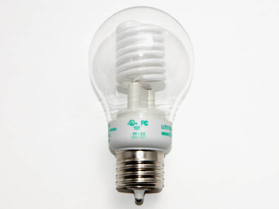 Litetronics MB-500DP 5W/A19/CL/PW 30 Watt Incandescent Equivalent, 5 Watt, Clear A19 DIMMABLE/FLASHABLE Cold Cathode Bulb