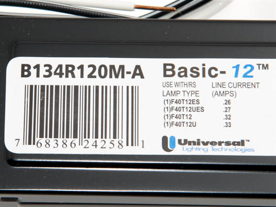 Universal Douglas B134R120M-A000I Universal 120 Volt One Lamp F34T12 ELECTRONIC Ballast