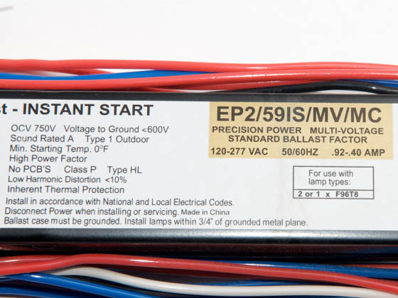 Howard Industries, Inc. EP2/59IS/MV/SC EP2/59IS/MV/SC (DISC Use EP2/59IS/MV/MC/HE) 120-277 Volt Two Lamp F96T8 Electronic Ballast