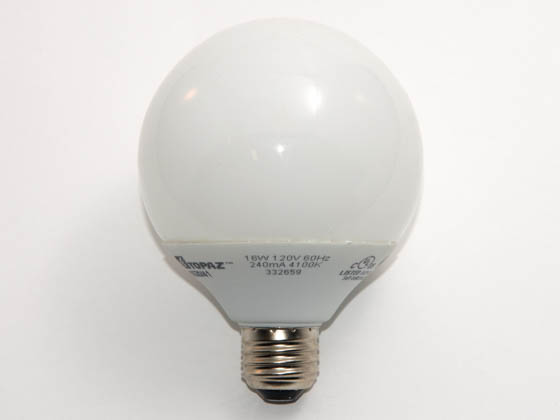 Topaz Lighting CF15/G30/41-33 CF15/G30/41-33 Discontinued 60 Watt Incandescent Equivalent, 16 Watt, G30 Cool White Compact Fluorescent Medium Base Bulb