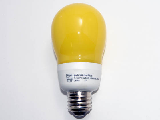 Philips Lighting 203711 EL/A SWP 14W BAW Philips 60 Watt Incandescent Equivalent, 14 Watt, 120 Volt Yellow Bug Lite CFL Bulb