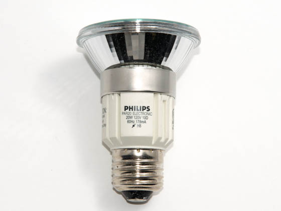 Philips Lighting 404947 20PAR20E/SP10 (DISC - Use 152165) Philips SAVE 30 WATTS OF ENERGY and GET OVER 60% LONGER LIFE!  20 Watt, 120 Volt Halogen Electronic PAR20 Spot.  REPLACES A STANDARD 50 Watt, 120 Volt PAR20 Bulb In Both Dimmable (See Additional Information) and On/Off Applications.