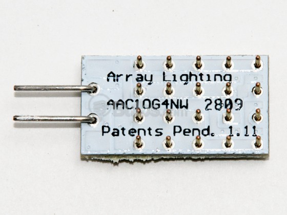 Array Lighting AAC10G4NW 1 Watt, 12 Volt DIMMABLE LED Natural (aka Bright) White Bi-Pin Bulb.