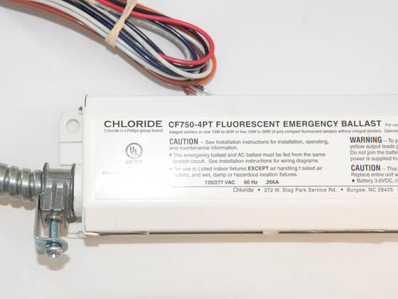 No Brand CF750-4PT DEB-9W 750 Lumen, One Lamp, 90 Minute 4-PIN Plug-in CFL Lamp Emergency Ballast