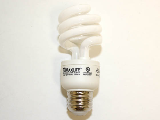 MaxLite M41105 SKS13EAWW 60W Incandescent Equivalent, ENERGY STAR Qualified. 13 Watt, 120 Volt Warm White CFL Bulb