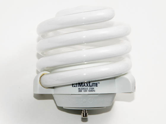 MaxLite M11314 MLS26GUSWW GU24 (SquatMax) 26W Warm White GU24 Spiral CFL Bulb