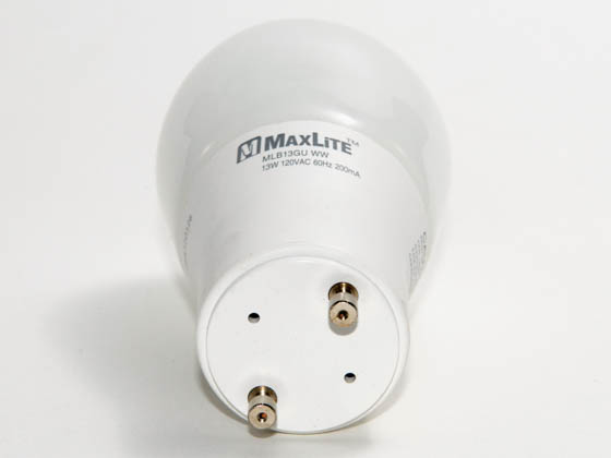 MaxLite M70401 MLB13GUWW A-19 60 Watt Incandescent Equivalent, 13 Watt, Warm White GU24 A-Style Compact Fluorescent Lamp