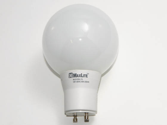 MaxLite M70406 MLG13GUDL G-30 60 Watt Incandescent Equivalent, 13 Watt, Bright White GU24 Globe Style Compact Fluorescent Lamp