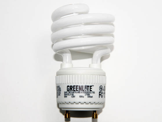 Greenlite Corp. G369468 18W/ELS/M/GU/27K 75 Watt Incandescent Equivalent, 18 Watt, Warm White GU24 Spiral Compact Fluorescent Lamp