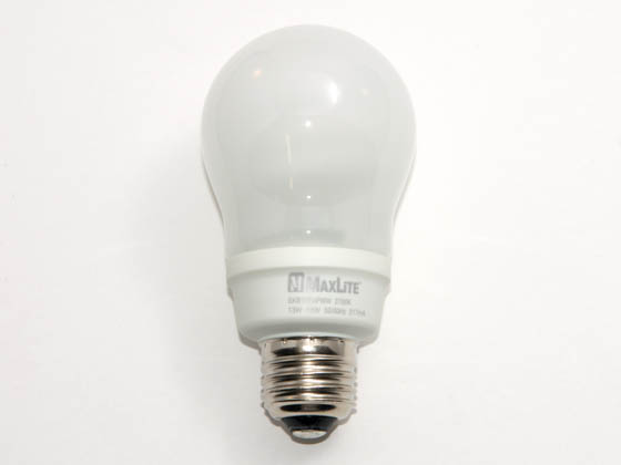 MaxLite M70666 SKB13EAPWW 60 Watt Incandescent Equivalent, 13 Watt, 120 Volt A Style CFL Bulb
