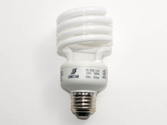 Longstar FE-IISB-23W/50K Long Star 23W 120V Bright White CFL Bulb, E26 Base