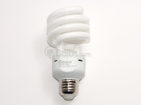 MaxLite M01456 MLM25SWW (25W, Micro) DISCONTINUED 100 Watt Incandescent Equivalent, 25 Watt, Spiral Warm White Compact Fluorescent Medium Base Bulb