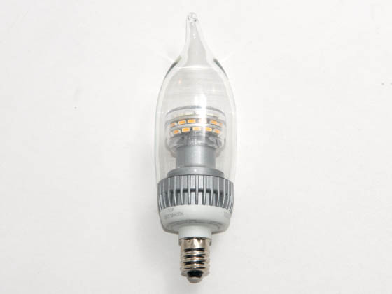 TCP LDCF3WH30K 15W Incandescent Equivalent, 25000 Hour, 3 Watt, 120 Volt Soft White DIMMABLE Flame Tip LED Decorative Bulb.