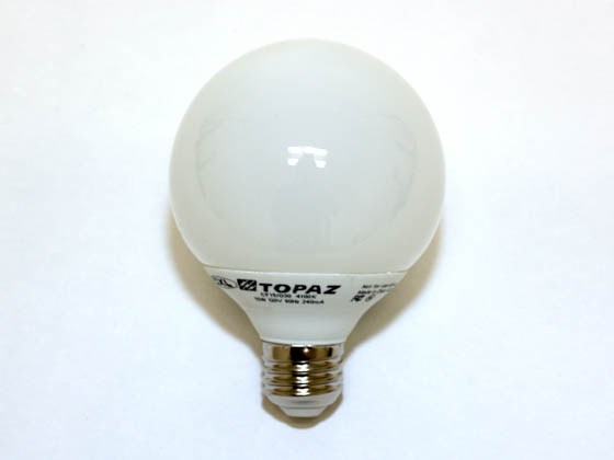 Topaz Lighting CF15/G30/41-46 60 Watt Incandescent Equivalent, 15 Watt, G30 Cool White Compact Fluorescent Medium Base Bulb