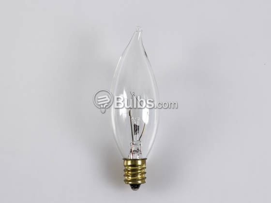 Bulbrite 403125 25CFC/25/3 (130V) 25W 130V Clear Bent Tip Decorative Bulb, E12 Base