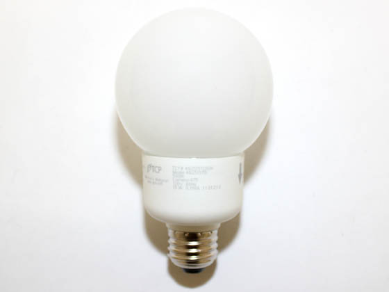 TCP TEC4G2515TD-50K 4G2515TD50K 60W Equivalent, 15 Watt, 120 Volt Dimmable Bright White G-Style CFL Bulb.