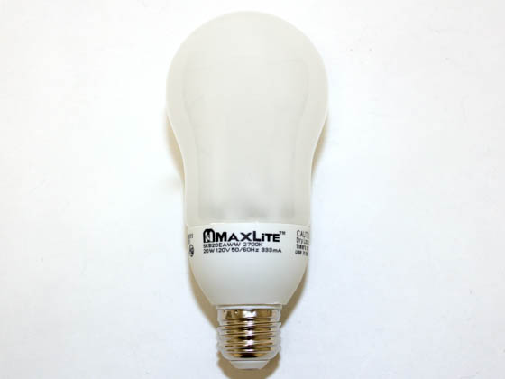 MaxLite M70013 SKB20EAWW 75 Watt Incandescent Equivalent, ENERGY STAR Qualified.  20 Watt, 120 Volt A Style CFL Bulb