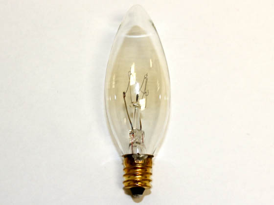 Bulbrite 490115 15CTC/25/2  (120V) 15W 120V Clear Blunt Tip Decorative Bulb, E12 Base