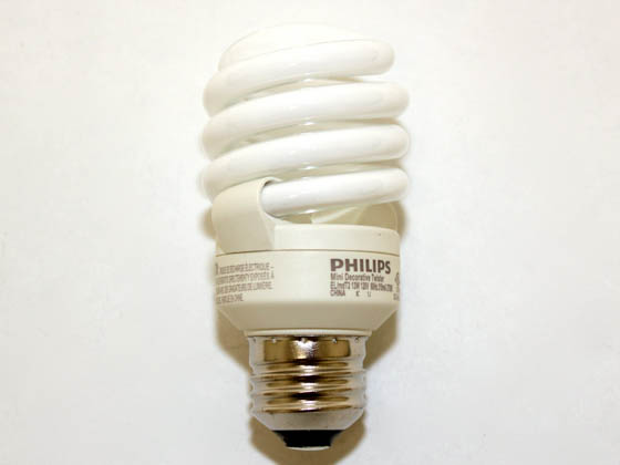 Philips Lighting 413996 EL/mdT2 13W Philips 13W Warm White T2 Spiral CFL Bulb, E26 Base