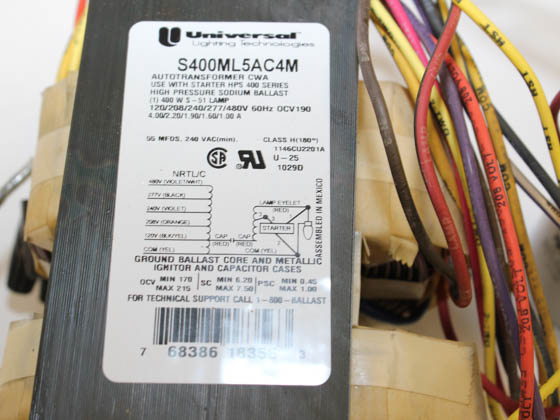 Universal Douglas S400ML5AC4M500K S400ML5AC4M500K DISCONTINUED Universal 400 Watt, 120-480 Volt High Pressure Sodium Ballast, Small Frame