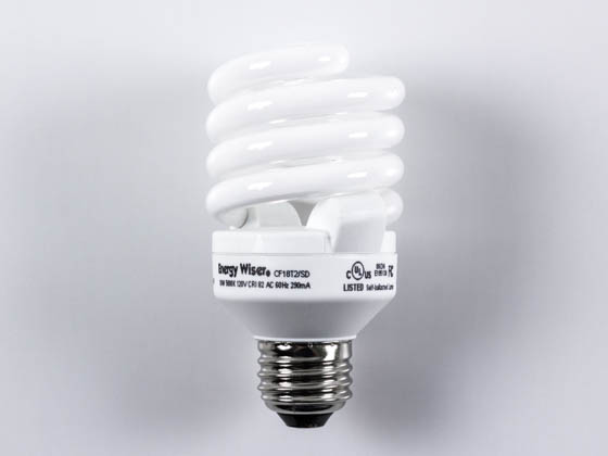 Bulbrite 509118 CF18T2/SD 75W Incandescent Equivalent.  18 Watt, 120 Volt Bright White CFL Bulb