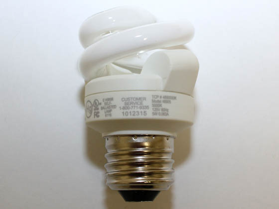 TCP TEC48905-50K 5 Watt Spiral Lamp (E26, 5000K)SeeTEC48909-50K 25 Watt Incandescent Equivalent, 5 Watt, 120 Volt Bright White Spiral CFL Bulb