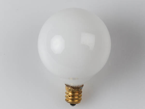 Bulbrite 310125 25G16WH3 25W 130V G16 White Globe Bulb, E12 Base