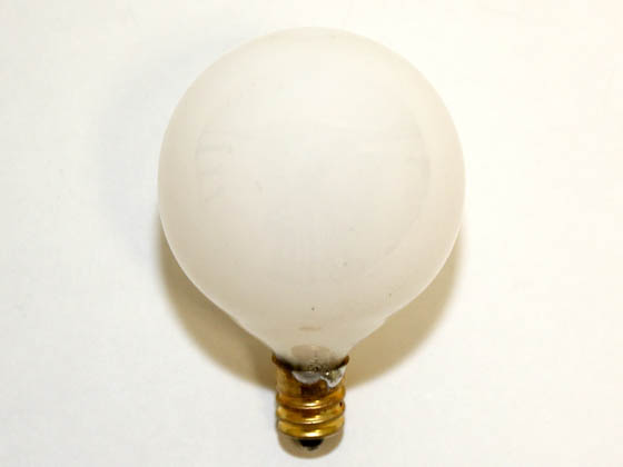 Bulbrite 391015 15G16WH2 15W 120V G16.5 White Globe Bulb, E12 Base
