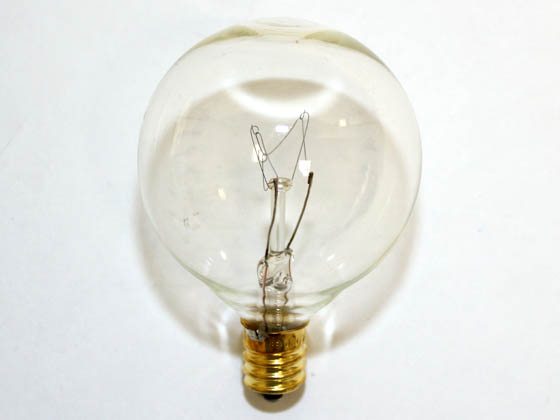 Bulbrite 391115 15G16CL2 15W 120V G16 Clear Globe Bulb, E12 Base