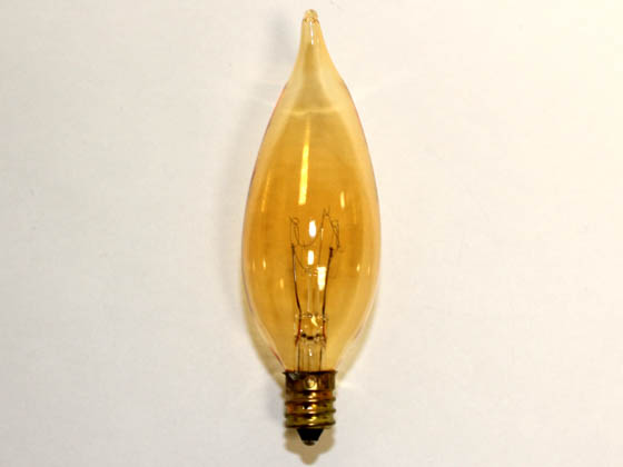 Bulbrite 412015 15CFA/32/3 15W 130V Amber Antique Bent Tip Decorative Bulb, E12 Base
