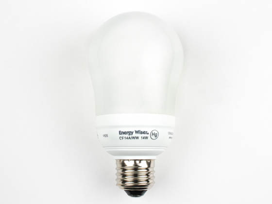 Bulbrite 512014 CF14A/WW 60 Watt Incandescent Equivalent, 14 Watt, A Style Warm White Compact Fluorescent Medium Base Bulb