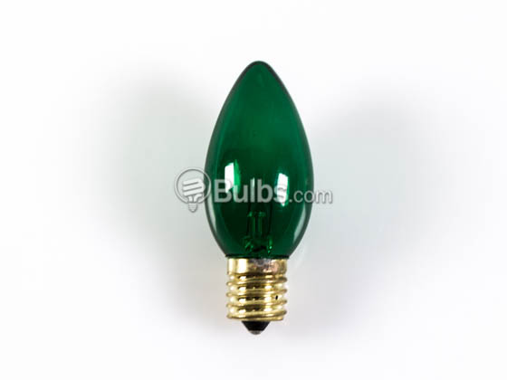 Bulbrite 709419 7C9TG 7 Watt, 120 Volt C9 Transparent Green Indicator Bulb